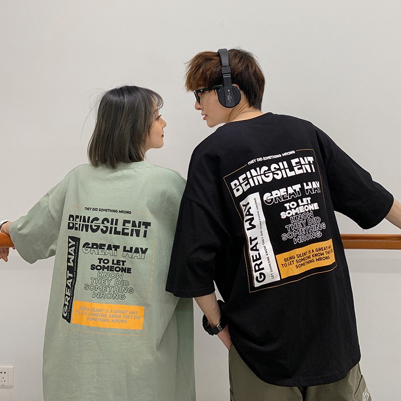 Áo thun nam nữ unisex tay lỡ phông form rộng teen cổ tròn oversize cotton BEING giá rẻ màu đen trắng tee pull freesize