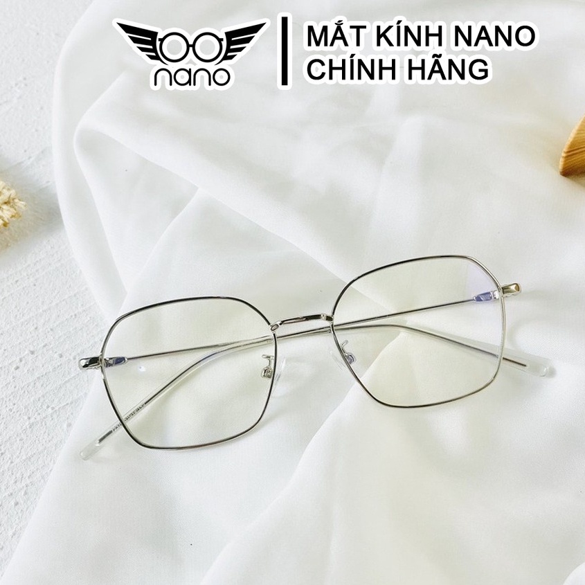 Gọng kính cận nữ, kim loại vuông góc cạnh NANO 72328 chất liệu kim loại phụ kiện thời trang phong cách Hàn Quốc