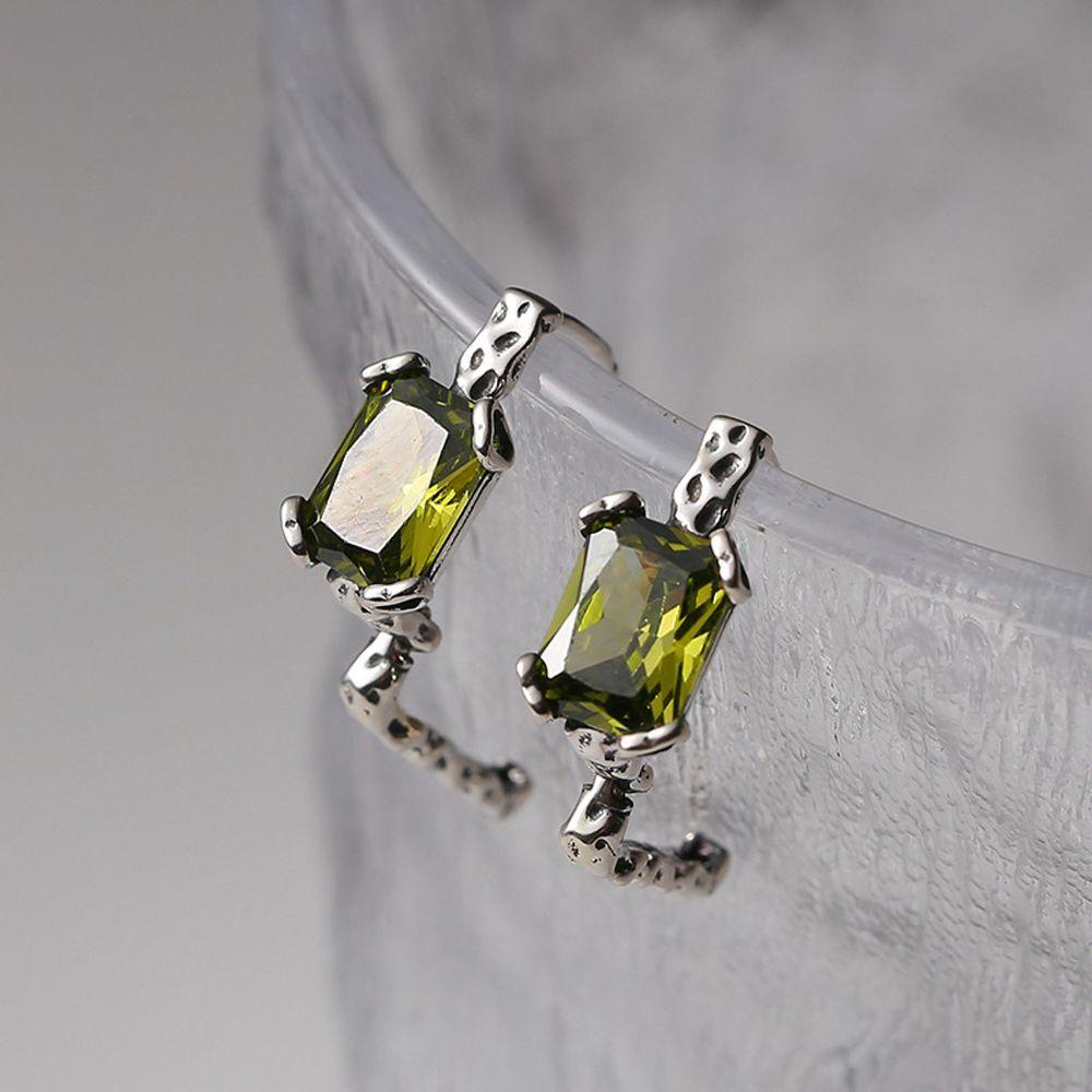 Bông Tai Tròn VANES1 Màu Xanh Lá Cây Hình Trái Tim Phong Cách Punk Cho Nữ|Vòng Tròn Trang Trí Đa Ứng DụngBông Tai Đinh Tán Thiết Kế Cá Tính Thời Trang