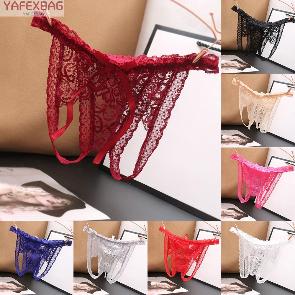 Sexy Womens Lace Panties Open Crotch Thong G String Briefs Crotchless Underwear