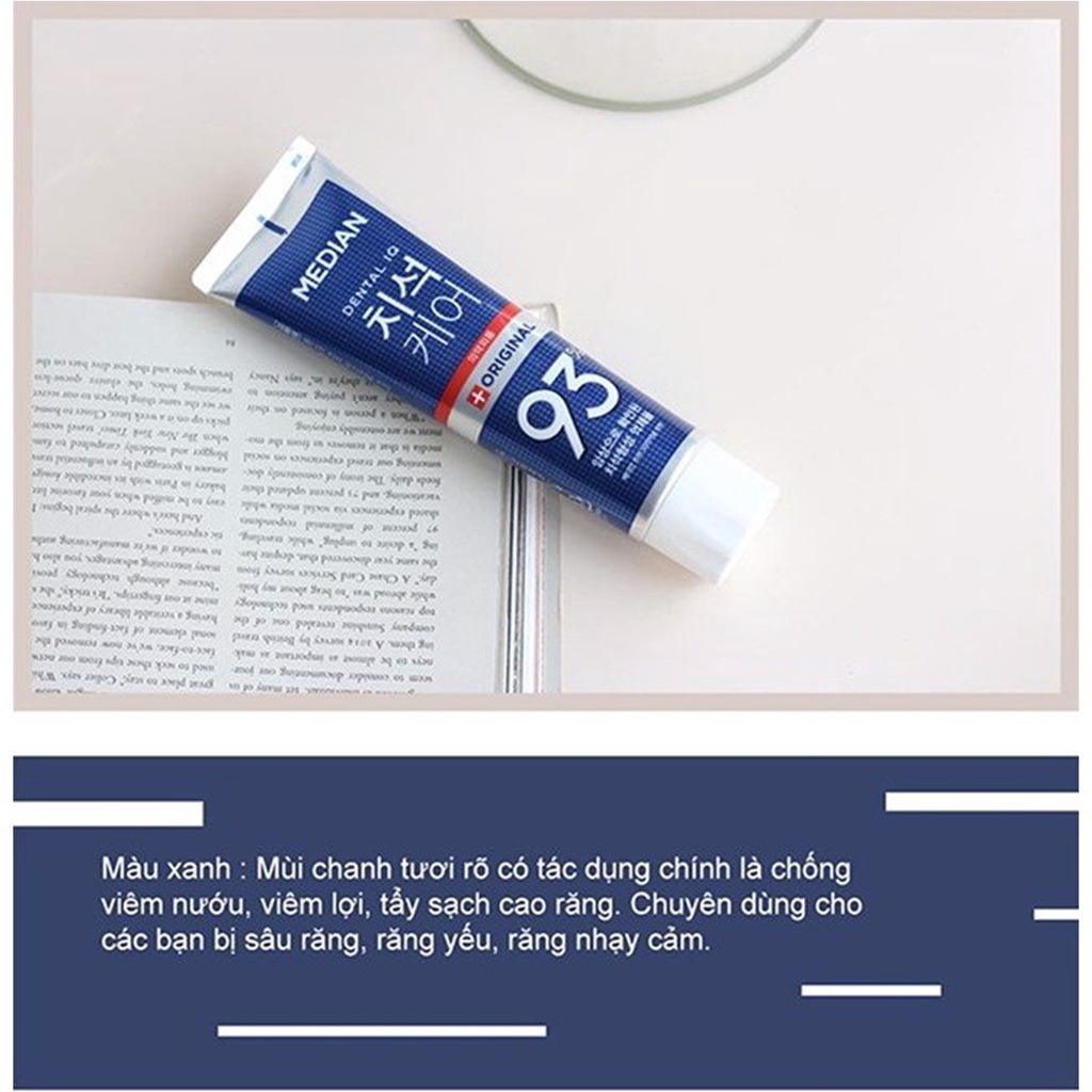 Kem Đánh Răng Giúp Trắng Răng, Giảm Ố, Loại Bỏ Mùi Hôi, Chống Sưng Nướu Median Dental IQ 93% Toothpaste 120g