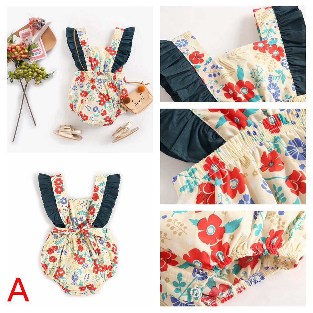 Áo Liền Quần Sanlutoz Không Tay Họa Tiết Hoa Dành Cho Bé Gái