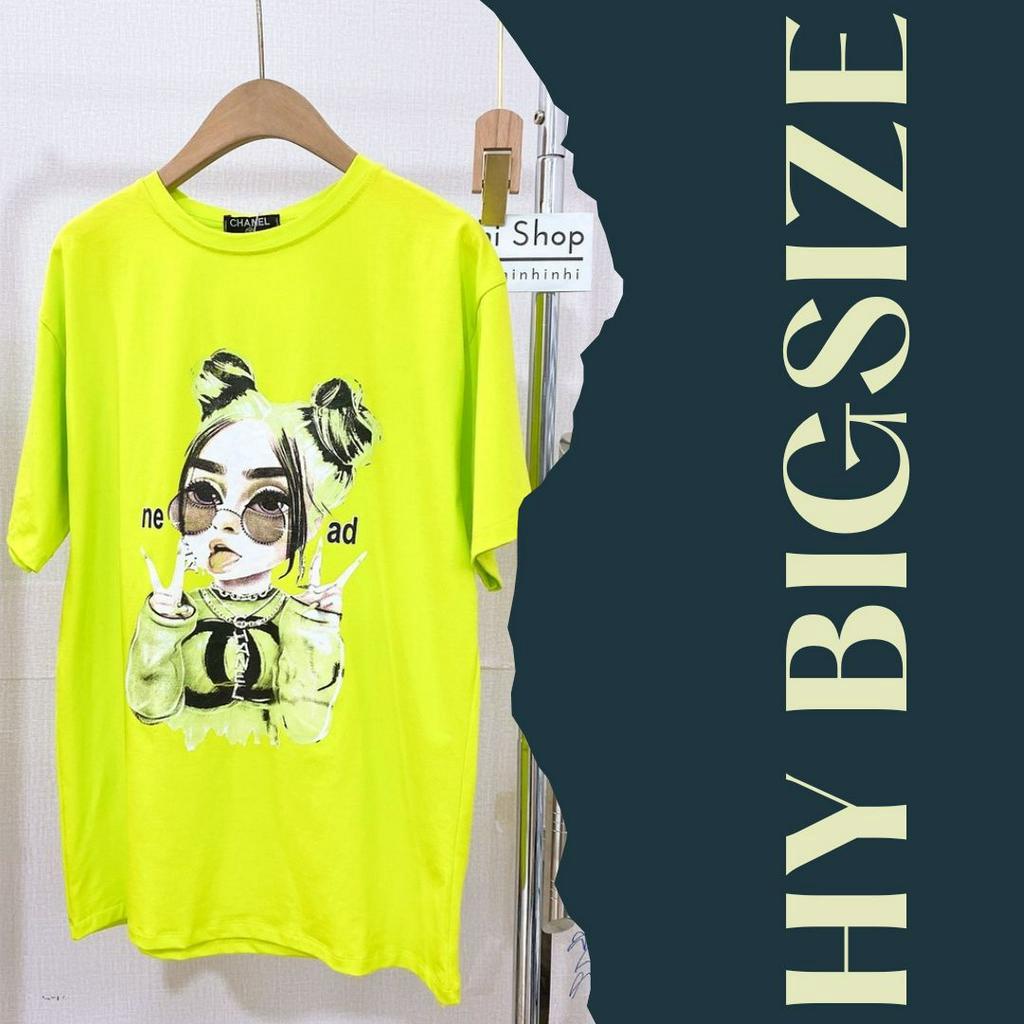 Áo phông BIGSIZE nữ cổ tròn, áo thun ngắn tay chất liệu cotton co giãn tốt phù hợp mặc hàng ngày