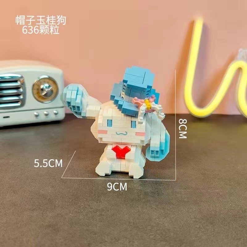 Đồ chơi mô hình lắp ráp Cinnamoroll dễ thương trang trí bàn làm việc.