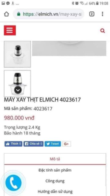 Máy xay thịt Elmich