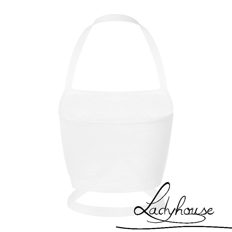 Áo Croptop Hai Dây Màu Trơn Thời Trang Mùa Hè Màu Trắng/Đen Cho Nữ