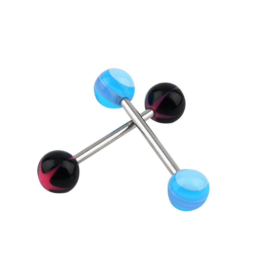 Set 20 khuyên lưỡi 14 kích thước bằng thép phẫu thuật