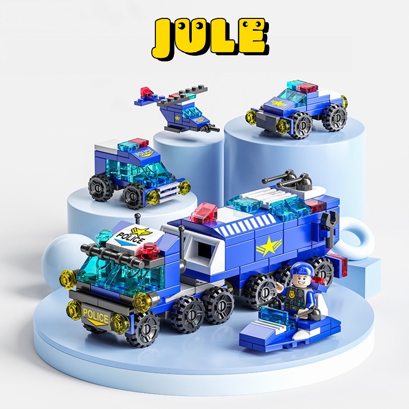 Bộ Đồ Chơi Lắp Ráp LEGO Xe Cứu Hỏa 6 Trong 1 Jule -058 Cao Cấp