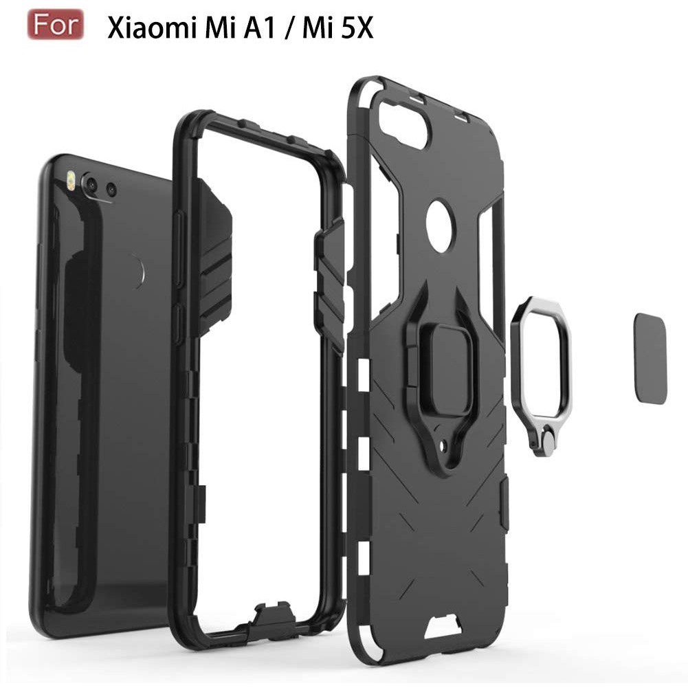Ốp lưng Xiaomi Mi A1 5X, 🔥FREESHIP🔥Ốp iron man chống sốc kèm nhẫn iring chống xem video tiện lợi cho Xiaomi Mi 5X A1