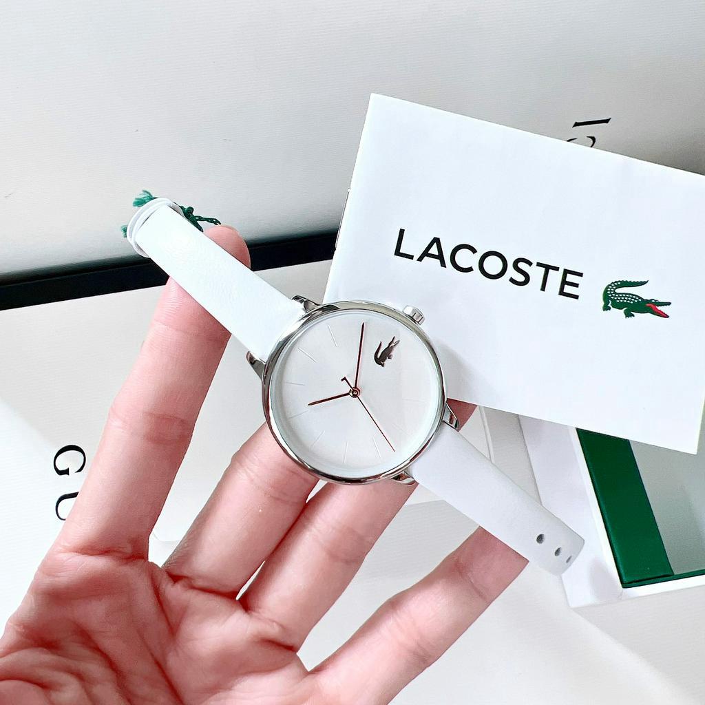 Đồng hồ nữ dây da Set Lacoste White Tone