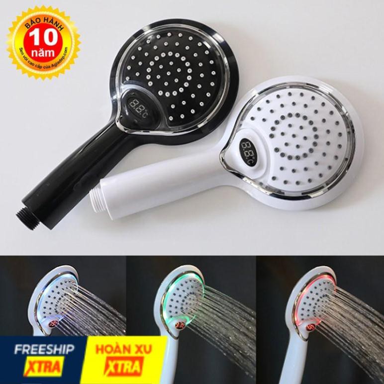 Đầu sen, Bát sen xịn có LED báo nhiệt độ tắm nhờ áp lực nước (Khách sạn, Resort, v,v) - Hàng Siêu cấp Nhà giàu ITALIA