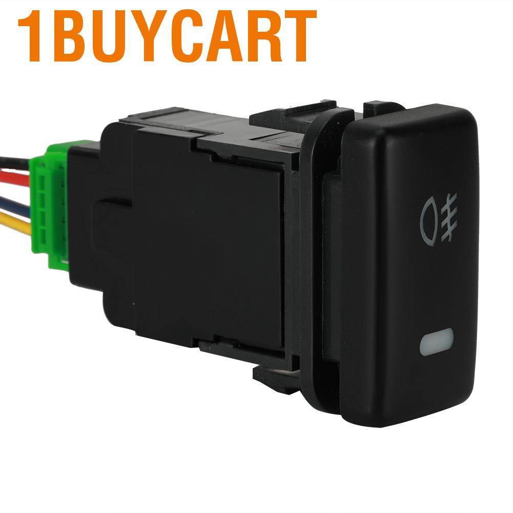 1buycart 12V 4-Pole Push Button Switch for Toyota with LED Background Indicator Lights