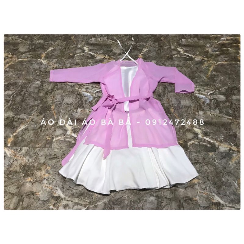 Set áo tứ thân cho bé kèm khăn mỏ quạ