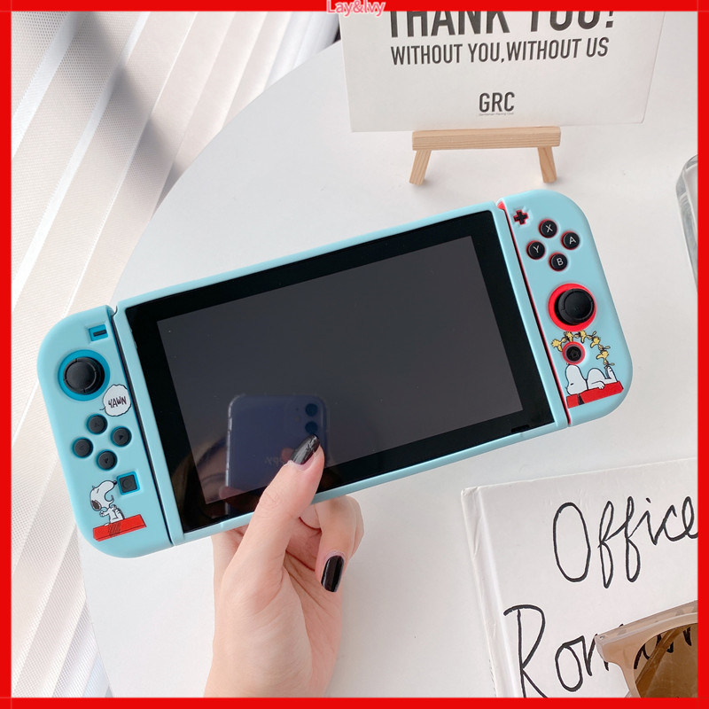 Cartoon Cute Snoopy & Charlie Little Buddy Nintendo Switch IMD Silicone Drop-resistant Split Type Game Console Protective Case Soft Case