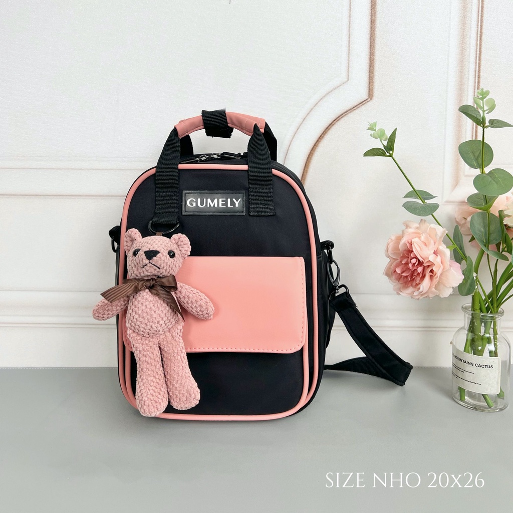Balo Black Pink đẹp đi học đi làm gọn nhẹ nhiều ngăn size to nhỏ để laptop 14 15.5 inch Gumely GU09 GU10 ViAnh Store