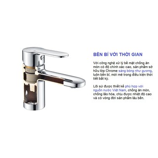Vòi lavabo BASIC BW- 601V nóng lạnh 1 lỗ