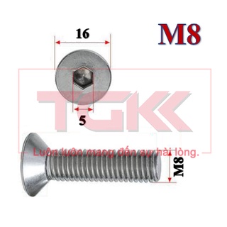 Bulong lgc đầu bằng inox 201 m8