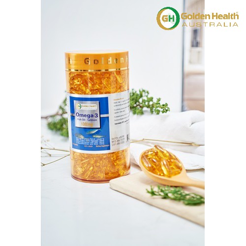 [GOLDEN HEALTH] Viên uống dầu cá hồi Omega-3 - Salmon Fish Oil Omega3 1000mg hộp 365 Viên