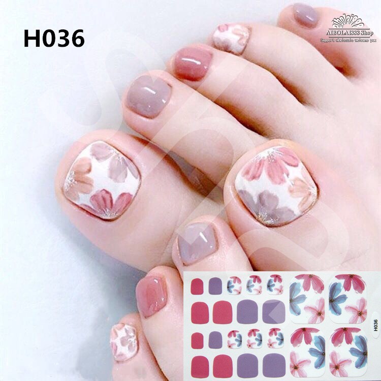 [Hàng mới về] Nhãn dán móng chân họa tiết đa dạng tuỳ chọn phong cách Hàn Quốc H021-H040