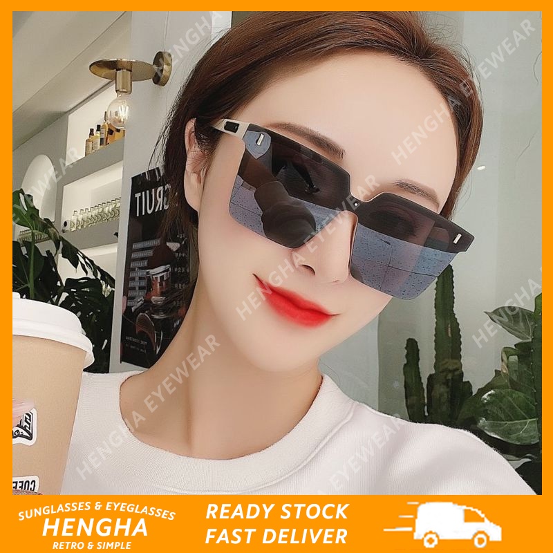 Kính Mát Gọng Vuông Cỡ Lớn Chống Tia UV Thời Trang Cho Nam Và Nữ