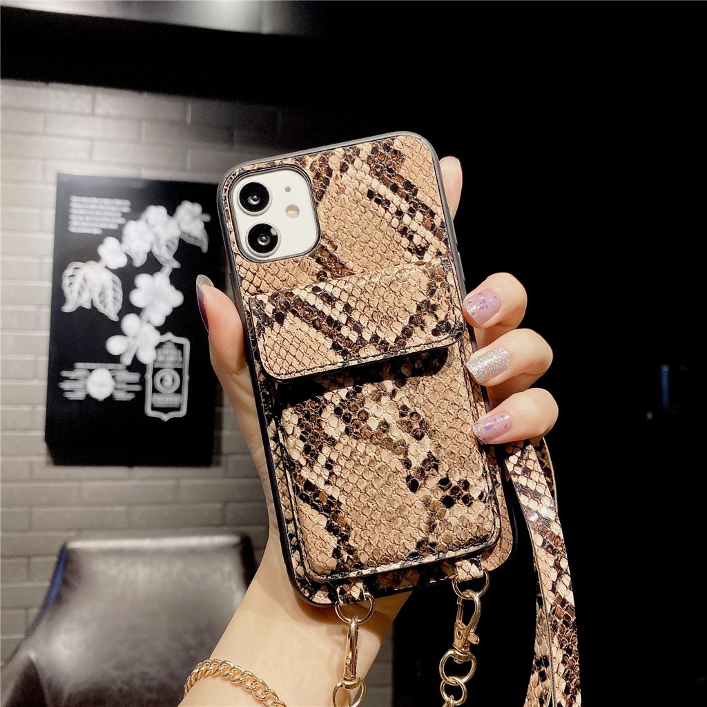 Ốp điện thoại TPU mềm đeo chéo họa tiết da rắn cho Apple iPhone 11 Pro Max 11 Pro 11 XS Max XR XS X 8 Plus 8 7 Plus 7 | BigBuy360 - bigbuy360.vn