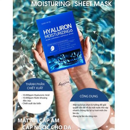 Mặt Nạ Cấp Nước Some By Mi Hyaluron Moisturizing Sheet Mask 25g/mask (Màu Xanh Dương)