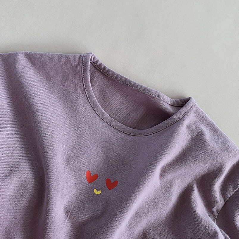 [Babycat] Hàng Có Sẵn Áo Thun Cotton Tay Ngắn Màu Tím Khoai Môn Phong Cách Nhật Bản Hàn Quốc Đơn Giản Dễ Phối Đồ Thời Trang Mùa Hè Cho Nữ