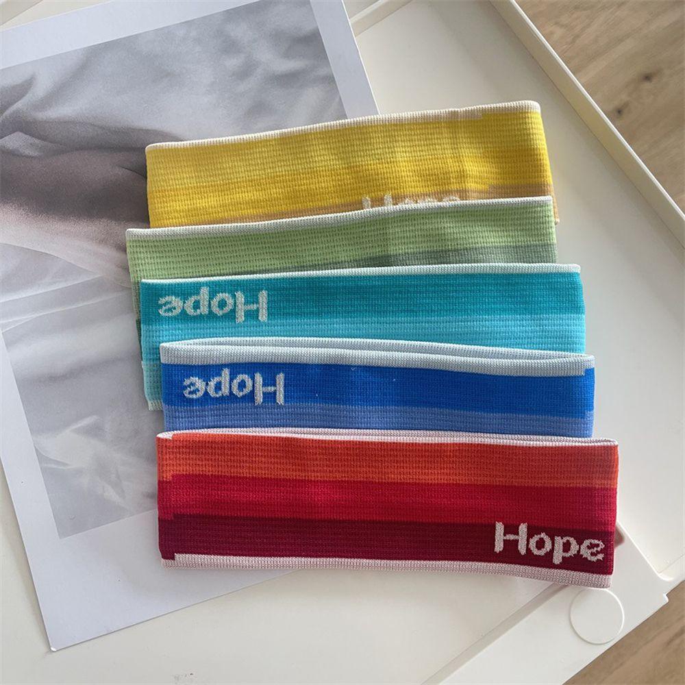 Băng Đô Cài Tóc Dệt Kim Họa Tiết Kẻ Sọc In Chữ Phong Cách Thể Thao Thời Trang Cho Nữ