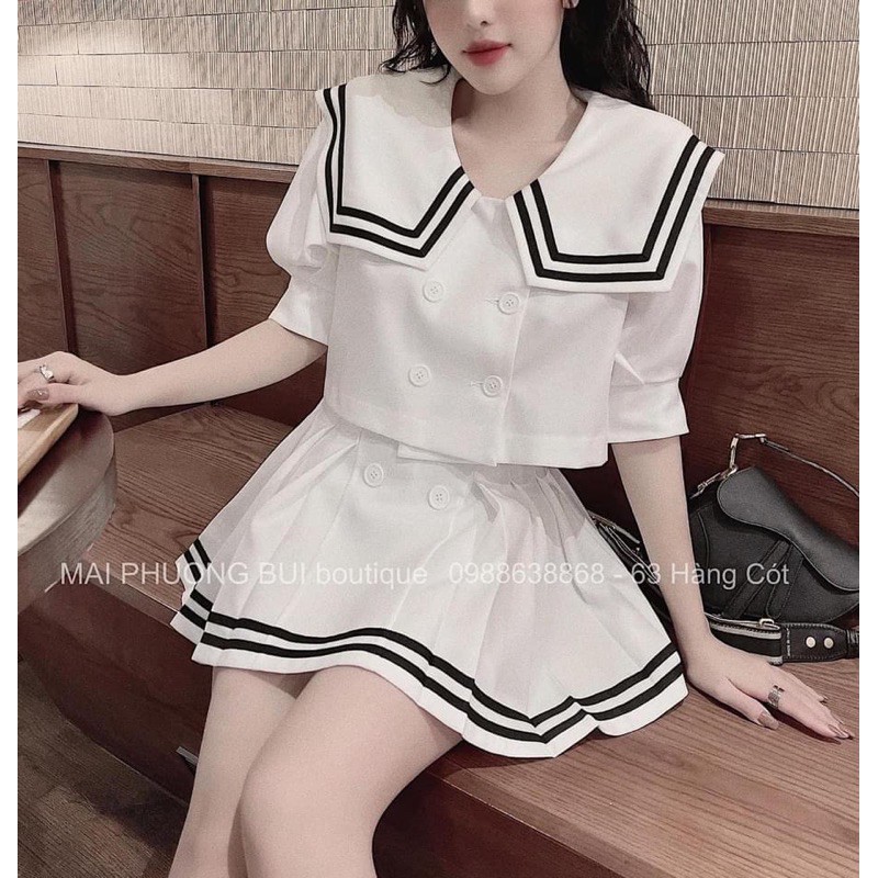 SET ÁO THUỶ THỦ MIX CHÂN VÁY PHA VIỀN | BigBuy360 - bigbuy360.vn