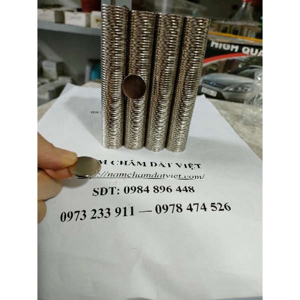 Nam châm đất hiếm tròn dẹt đường kính đủ các loại 4*2 5*2 6*2 7*2 8*2 10*2 12*2 14*2 15*2 18*2 20*2