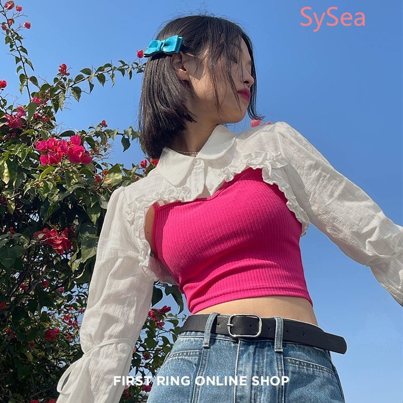 Bộ Áo Sơ Mi Dài Tay + Áo Camisole Xinh Xắn Dành Cho Nữ