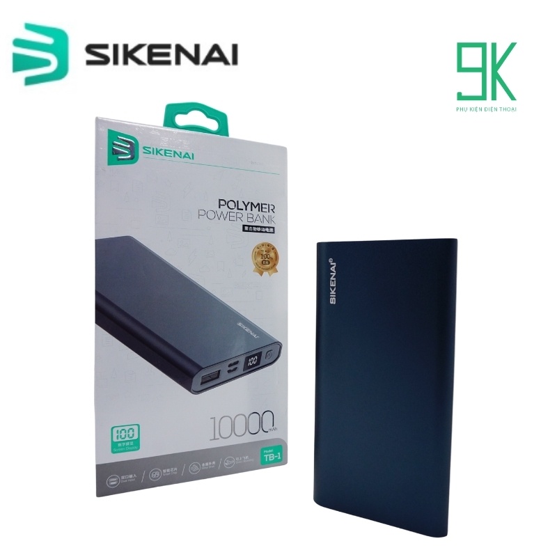 [ BỌC KIM LOẠI ]Sạc dự phòng chính hãng SIKENAI TB-1,10000mAh siêu mỏng siêu gọn nhẹ, bảo hành 12 tháng