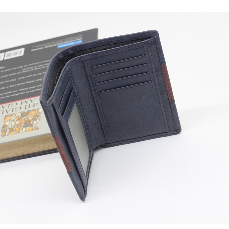 Ví Nam Da Bò Sáp Kiểu Đứng, Bóp Nam Da Thật Phối Sọc Cao Cấp Siêu Mềm Sản Phẩm Được Bảo Hành 12 Tháng