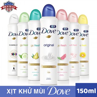 Xịt khử mùi khô thoáng Dove 150ml- Giao mẫu ngẫu nhiên