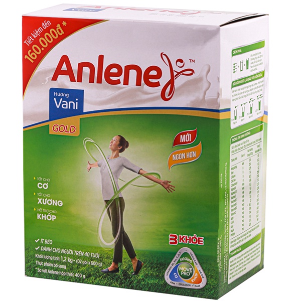 Sữa Bột Anlene Gold Movepro Hương Vani Hộp 1,2kg (Dành cho người trên 40 tuổi)