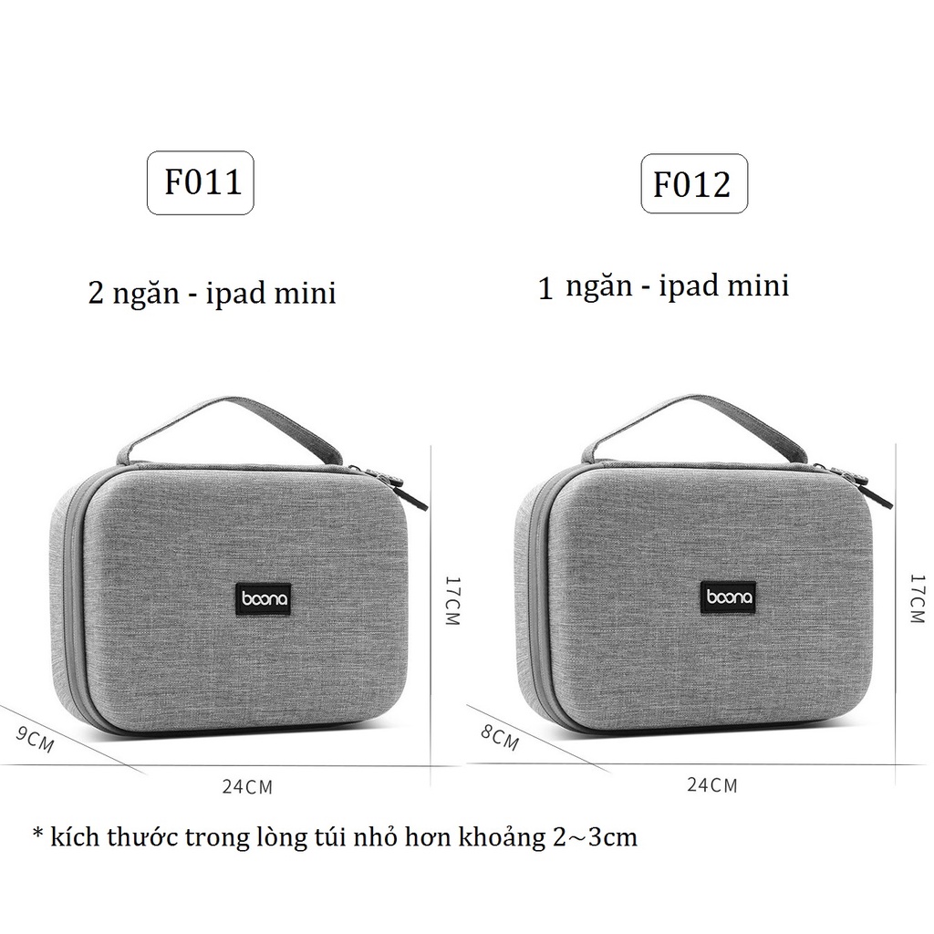 Túi đựng phụ kiện công nghệ, máy tính bảng ipad, đồ trang điểm, mỹ phẩm BAONA  F011 F029 phom cứng cáp chống sốc cực tốt