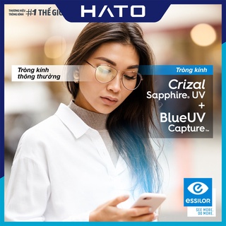 Tròng Kính Pháp Essilor Crizal Sapphirre Ngăn Chặn Ánh Sáng Xanh hạn chế trầy X3 Lần