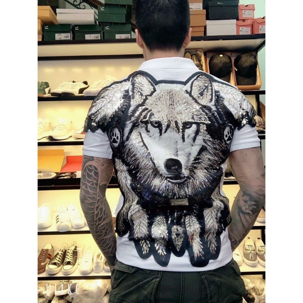 Áo Thun Cổ Trụ Đính Kim Sa (chất cotton 100% vải cực mát) | BigBuy360 - bigbuy360.vn