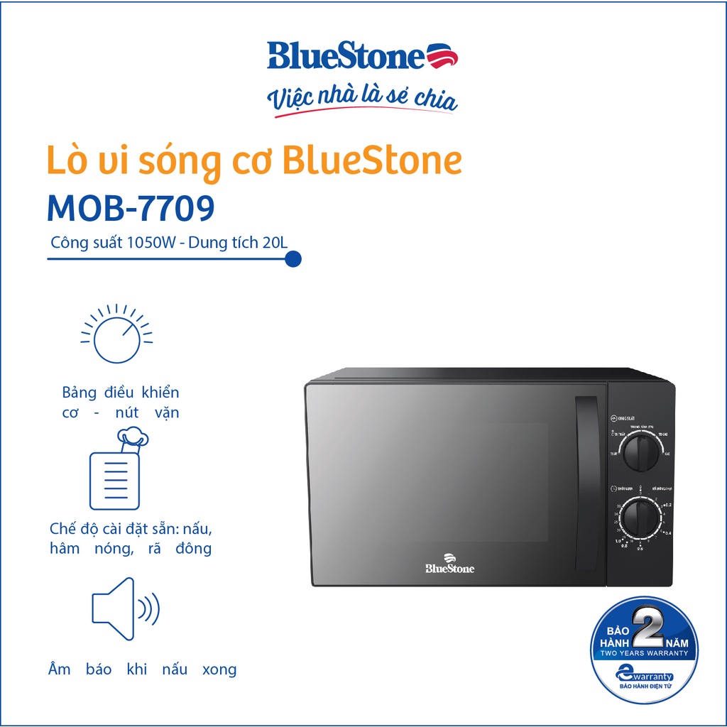 [Mã ELBLUE44 giảm 10% đơn 500K] Lò vi sóng BlueStone MOB-7709