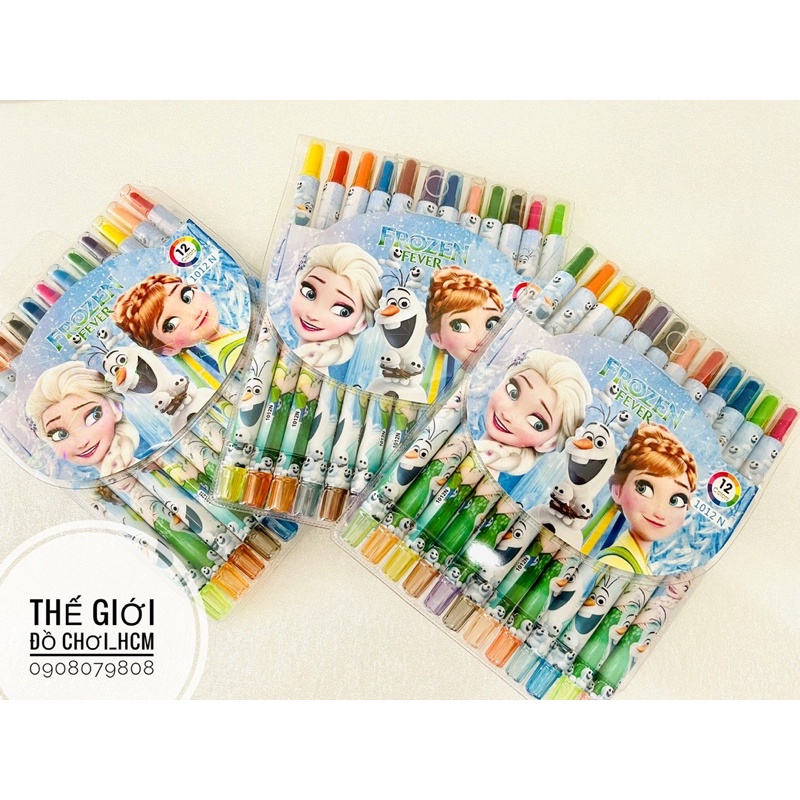 [HÀNG TỐT] Bút sáp vặn 12 màu dành cho bé học vẽ tô màu.
