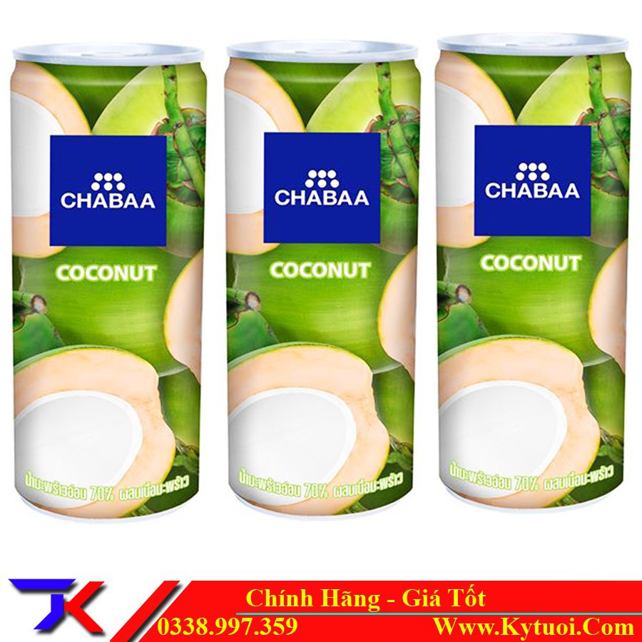 Combo thùng 24 long nước dừa Chabaa Thái lan