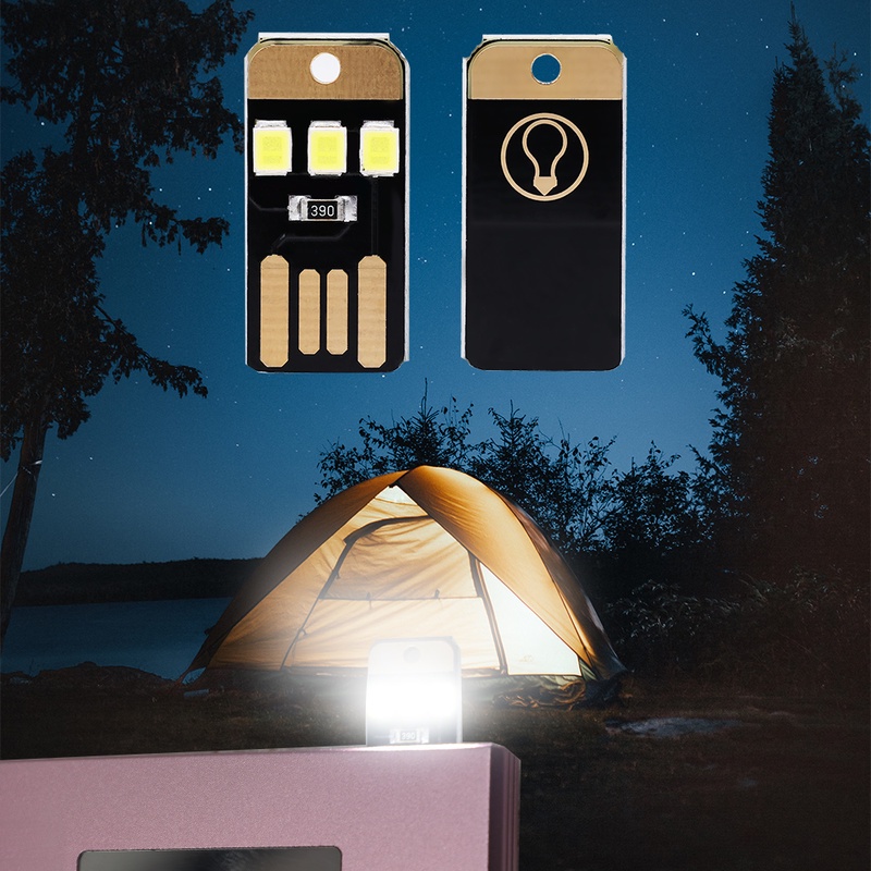 Thẻ Đèn Led USB Mini Ánh Sáng Trắng Bỏ Túi Hỗ Trợ Cắm Trại/Dã Ngoại Cho Điện Thoại Di Động