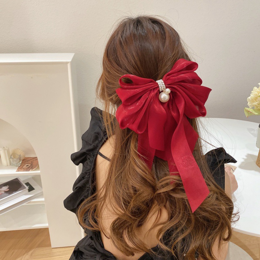 Cod Kẹp Tóc Đuôi Ngựa Dài Ruy Băng Dài Thắt Nơ Lớn Màu Kẹo Thanh Lịch Thời Trang Hàn Quốc Cho Nữ