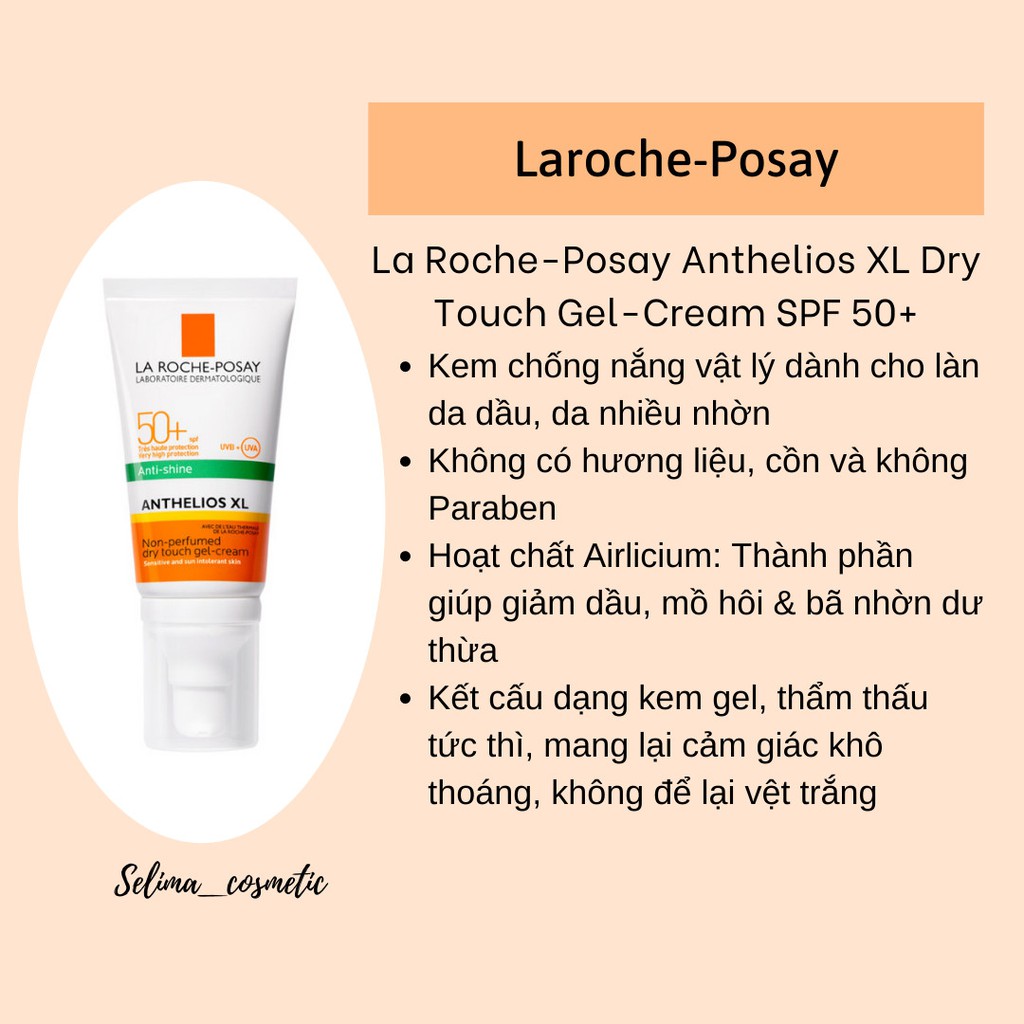 Kem chống nắng La Roche-Posay Anti-Shine Anthelios XL Dry Touch Gel-Cream SPF 50+ (50mL)