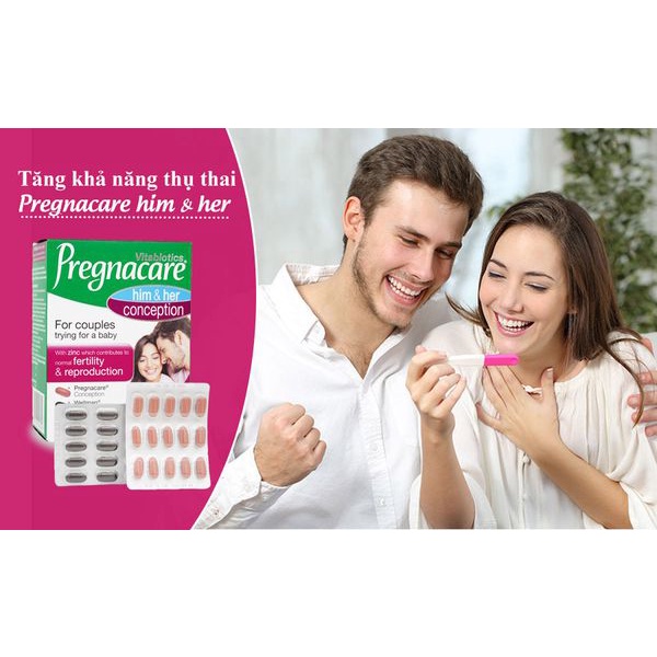 Vitamin Thụ Thai Pregnacare Him and Her Conception Tăng Khả Năng Thụ Thai Cho Cặp Vợ Chông-Hàng Date Mới