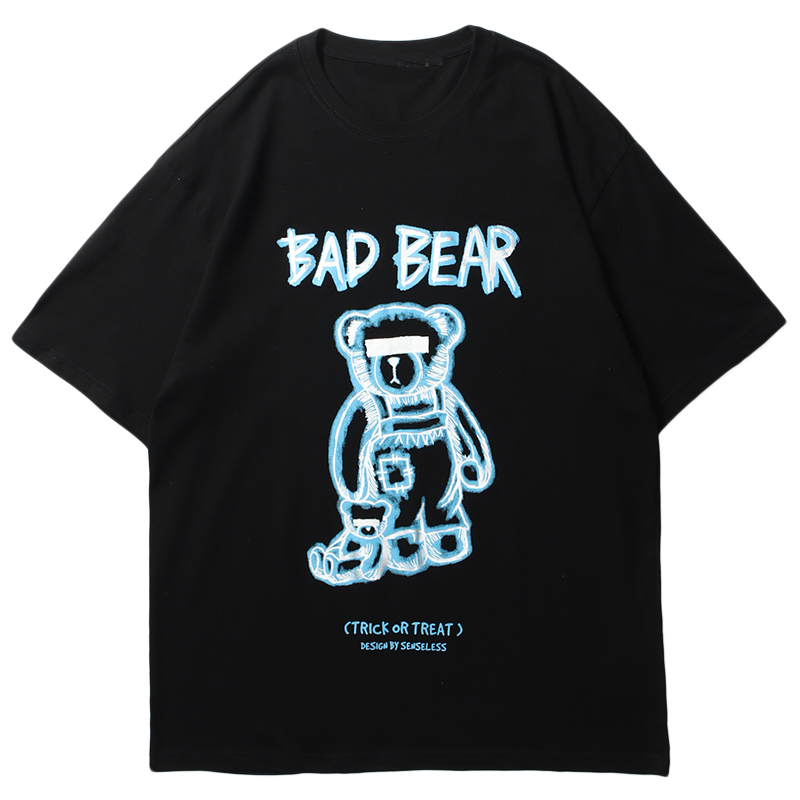 Áo phông tay lỡ mùa hè hot nhất unisex in Bad Bear STL833