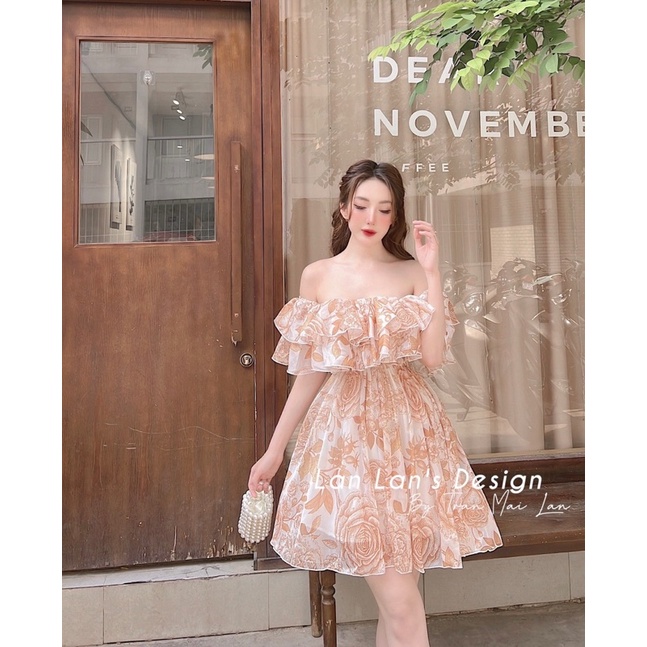 VÁY HOA 3 LỚP TRỄ VAI VIỀN BÈO SIÊU XINH SIÊU TIỂU THƯ-ITEM MÙA DU LỊCH