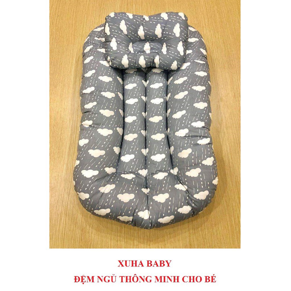 Đệm ngủ thông minh LIDACO cho bé Cotton 100% (kèm gối ngủ chống móp đầu)