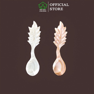 Muỗng cà phê/gia vị bằng xà cừ - Tạo hình chiếc lá độc đáo [CTL738] HAHANCO