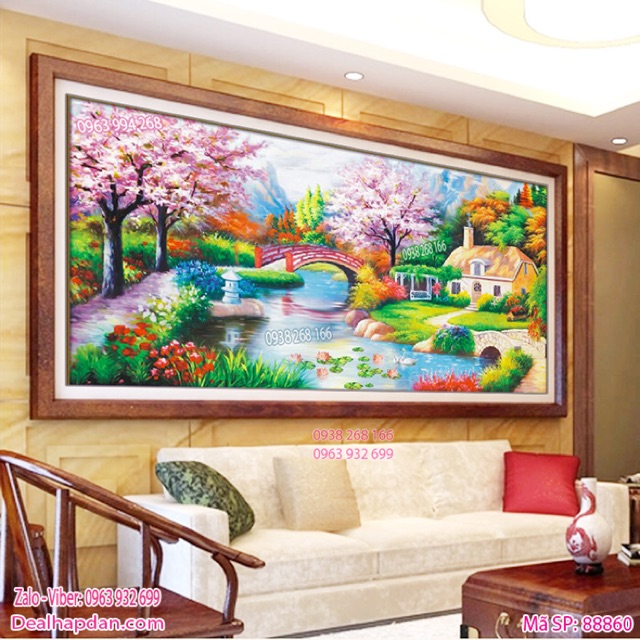 Tranh đính đá tổ ấm hạnh phúc (2mx1m)